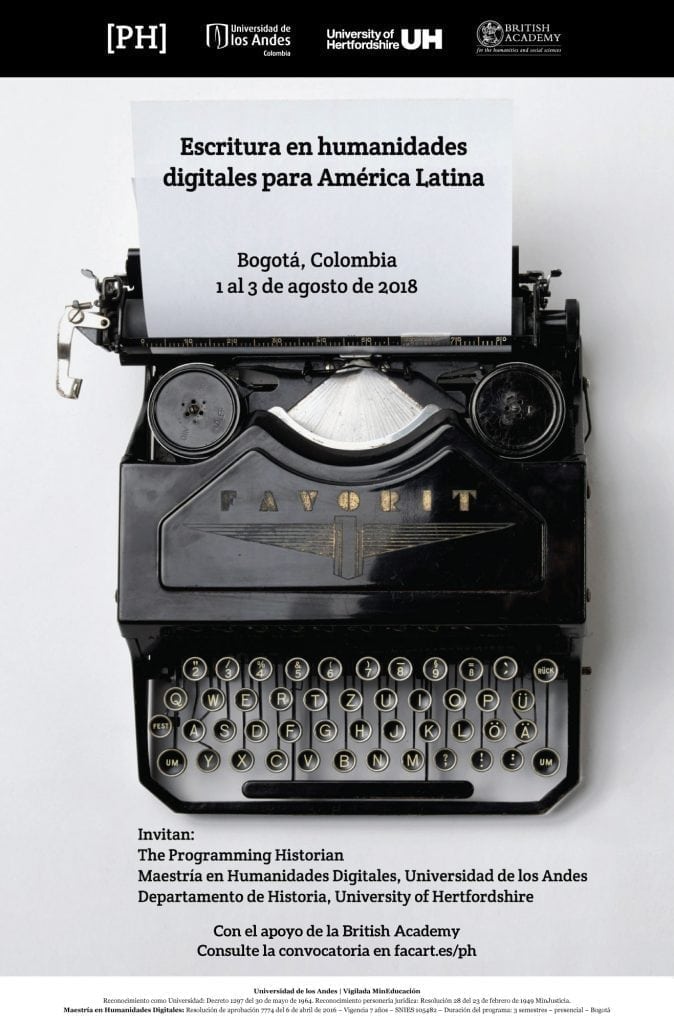 Convocatoria para taller de Escritura en Humanidades Digitales para América Latina