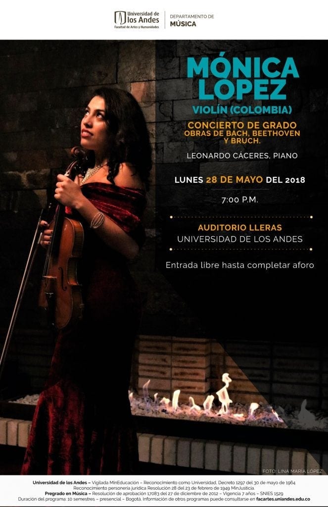 Concierto de grado: Mónica López, violín (Colombia)