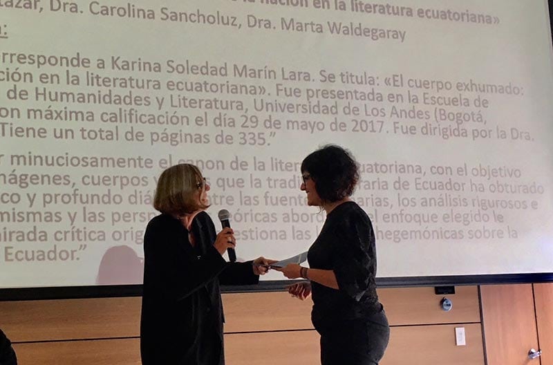 Karina Soledad Marín, egresada del Doctorado en Literatura, ganadora del Premio a la Mejor Tesis 2018