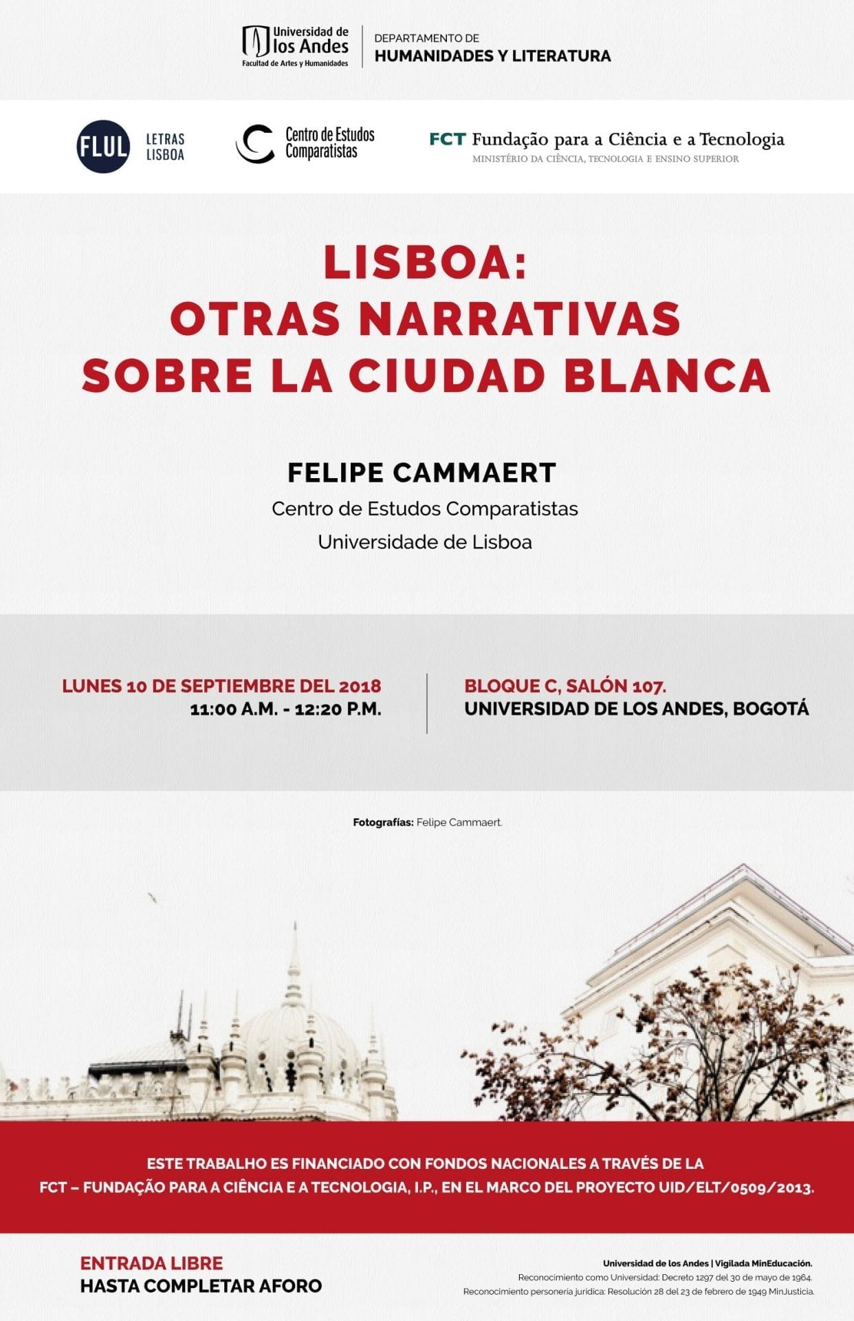 Charla: Lisboa: otras narrativas sobre la ciudad blanca. Por Felipe Cammaert.