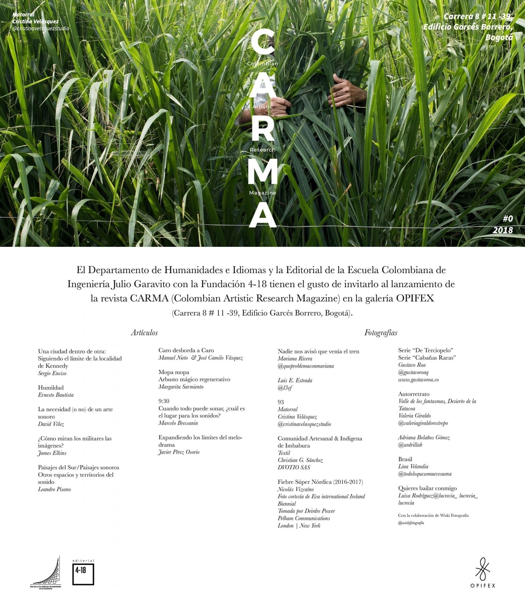 Lanzamiento Revista Colombian Artistic Research MAgazine - CARMA
