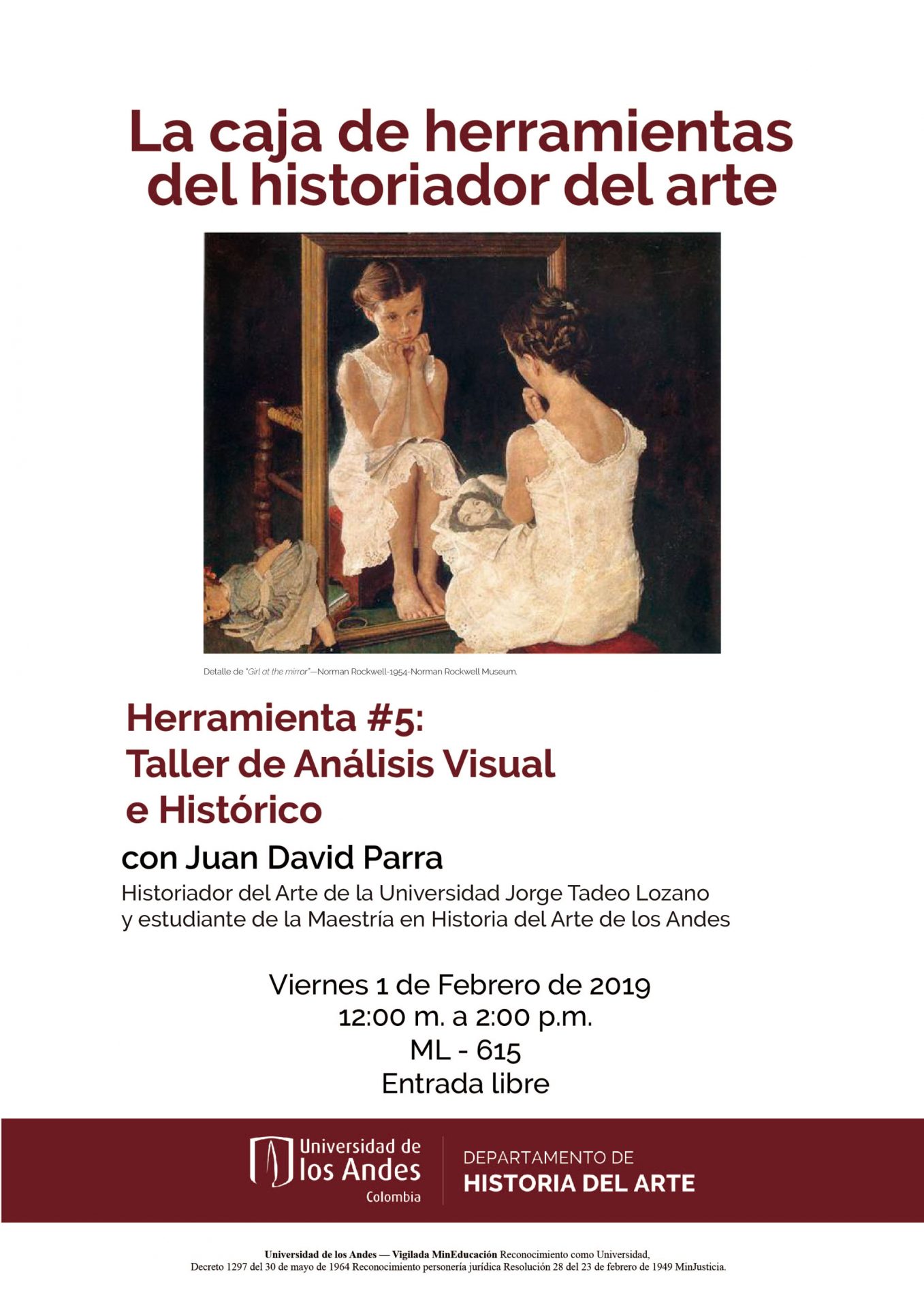 Asista al taller sobre la herramienta #5 de La caja de herramientas del historiador del arte con Juan David Parra.