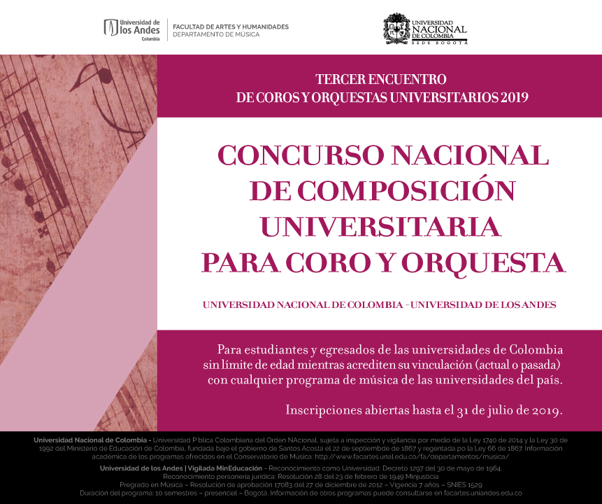 Concurso Nacional de Composición para Coro y Orquesta UNAL-UNIANDES