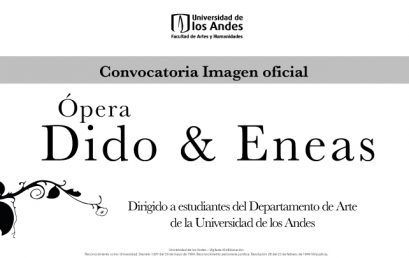 Convocatoria: Imagen oficial del montaje de la ópera Dido y Eneas en Uniandes