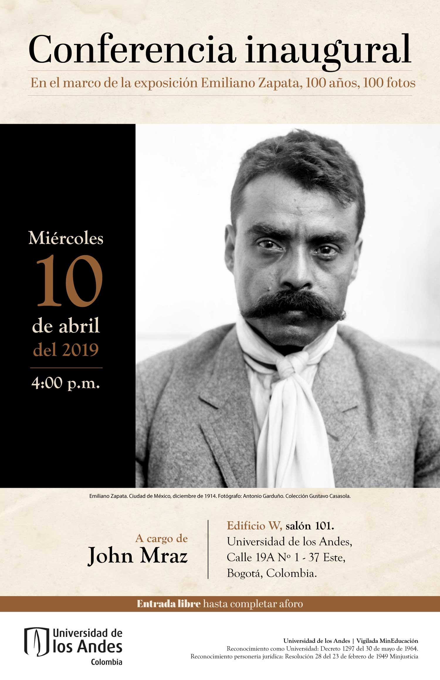 Charla inaugural Emiliano Zapata, 100 años, 100 fotos