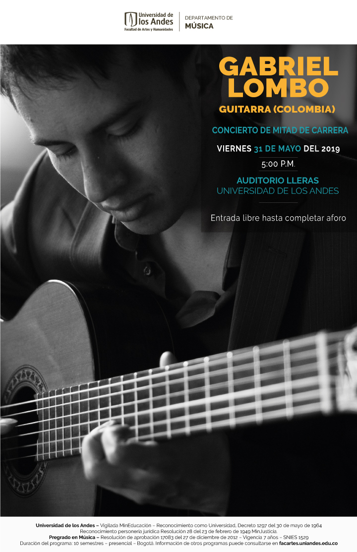 El concierto será viernes 31 de mayo, a las 5:00 p.m. en el Auditorio Lleras.