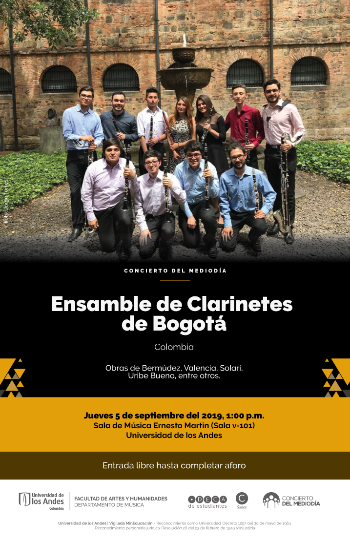 Concierto del Mediodía: Ensamble de Clarinetes de Bogotá (Colombia)
