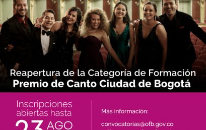 Reapertura de la categoría de Formación en el Premio de Canto Ciudad de Bogotá
