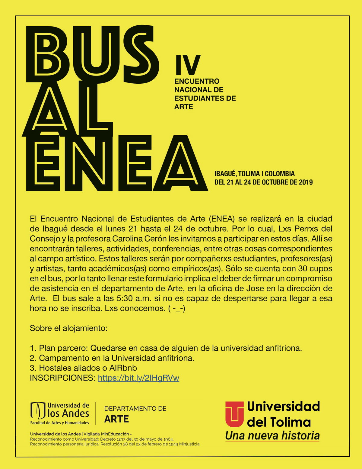 Bus al Enea – Encuentro Nacional de Estudiantes de Arte