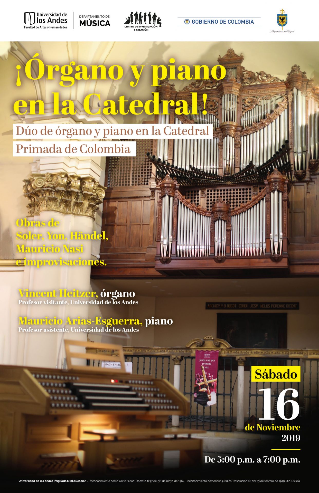 Órgano y piano en la Catedral Primada de Colombia
