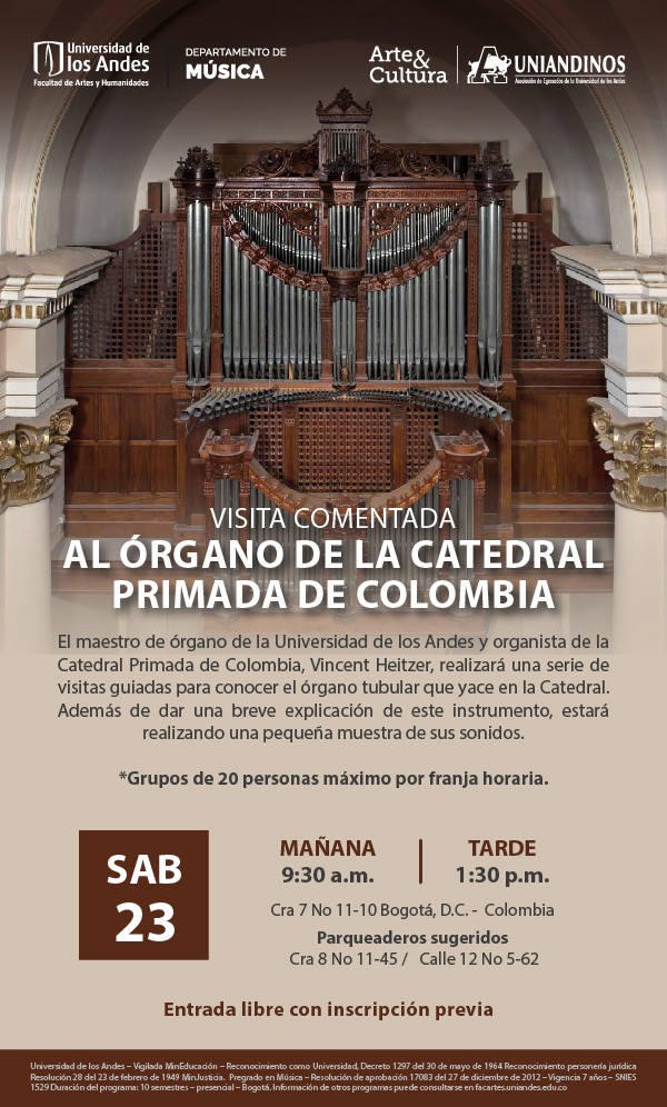 Visita comentada al órgano de la Catedral Primada de Colombia