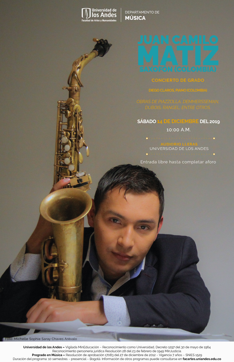 Concierto de grado: Juan Camilo Matiz (saxofón)