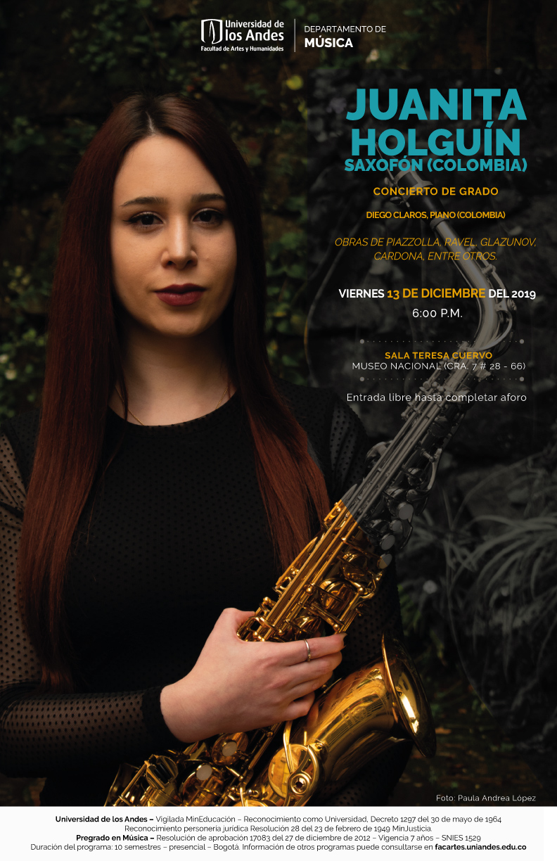Concierto de grado: Juanita Holguín (saxofón)