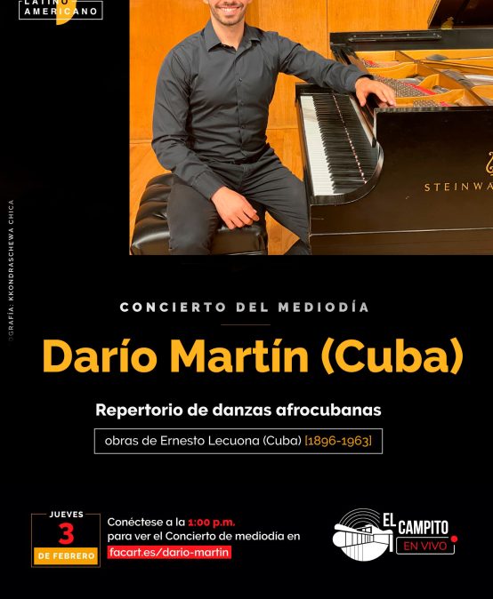 Concierto del mediodía | Mes del piano latinoamericano. Darío Martín (Cuba)