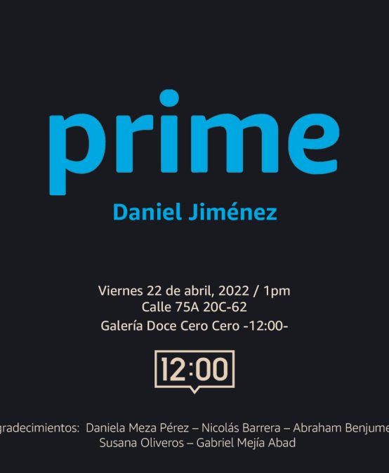 prime. Daniel Jiménez en galería Doce Cero Cero – 12:00