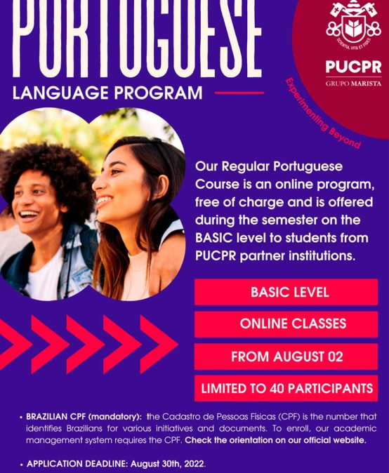 Programa gratuito para aprender portugués de la PUCPR de Curitiba
