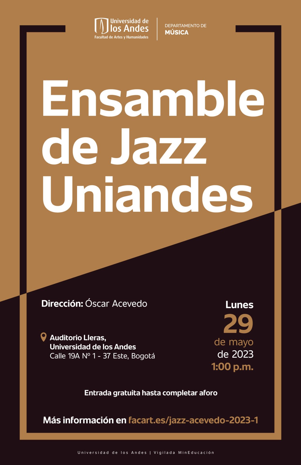 Lunes 29 de mayo de 2023 a la 1:00 p.m. en Auditorio Lleras, Universidad de los Andes