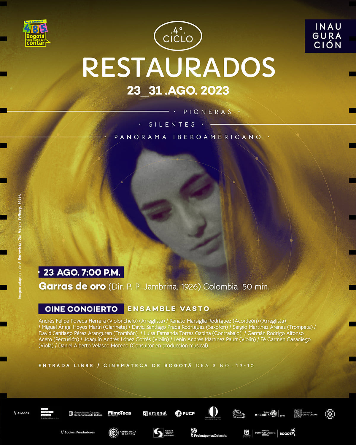 Miércoles 23 de agosto de 2023 a las 7:00 p.m. en la Cinemateca de Bogotá