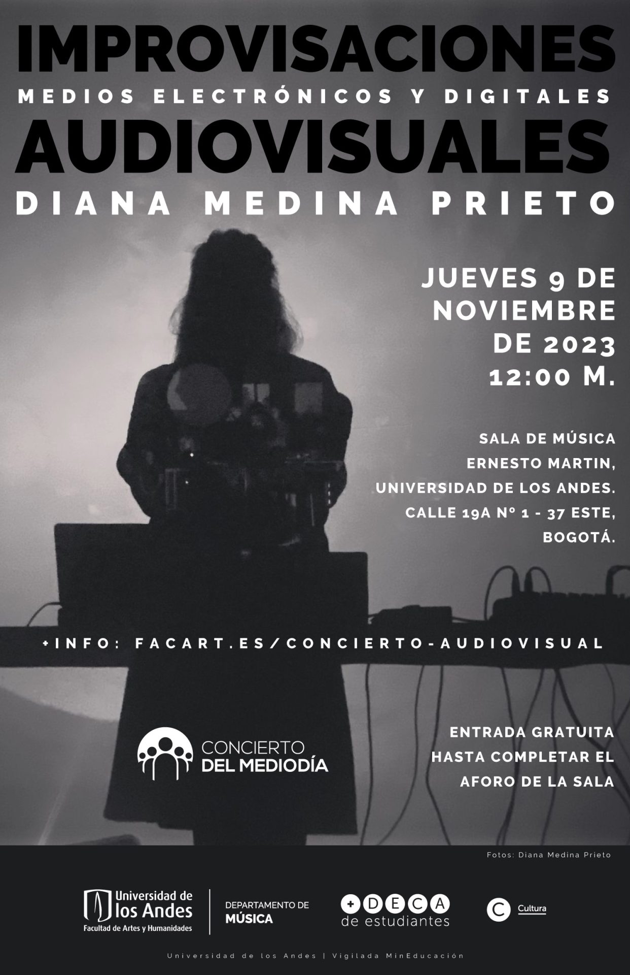 Jueves de 9 de noviembre de 2023 a la 12:00 m. en la sala de música Ernesto Martin, Universidad de los Andes