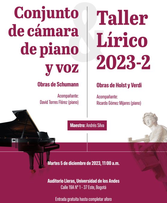 Conjuntos en 2023-2: Taller Lírico y Conjunto (voz y piano)