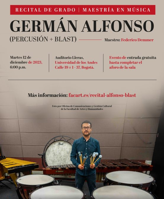 Recital de grado de la Maestría en Música: Germán Alfonso (percusión)