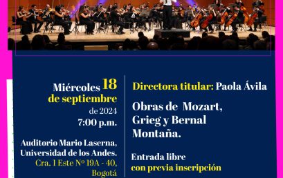 Orquesta de Los Andes: obras de Mozart, Grieg y Bernal Montaña