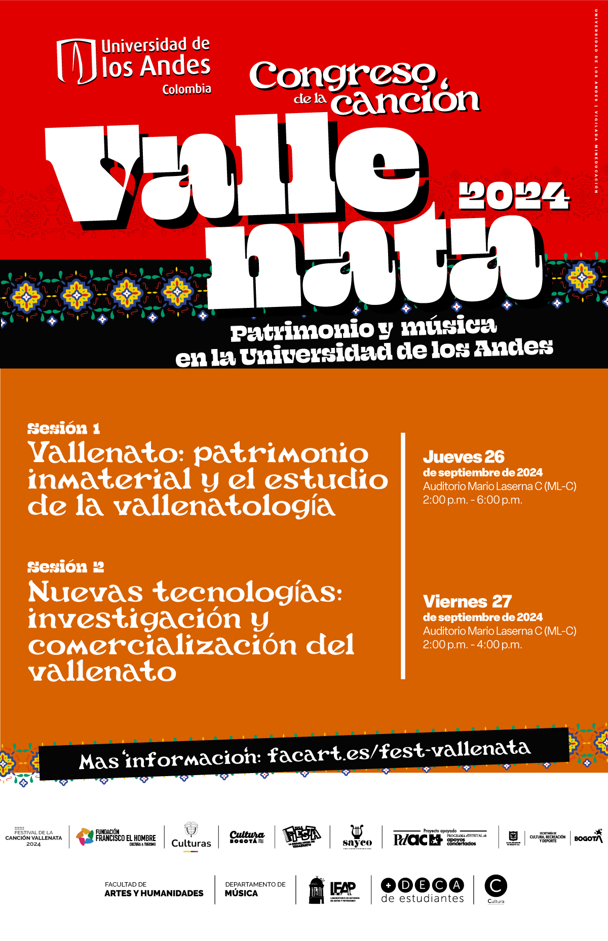 Congreso de la Canción Vallenata 2024: Patrimonio y música en la Universidad de los Andes