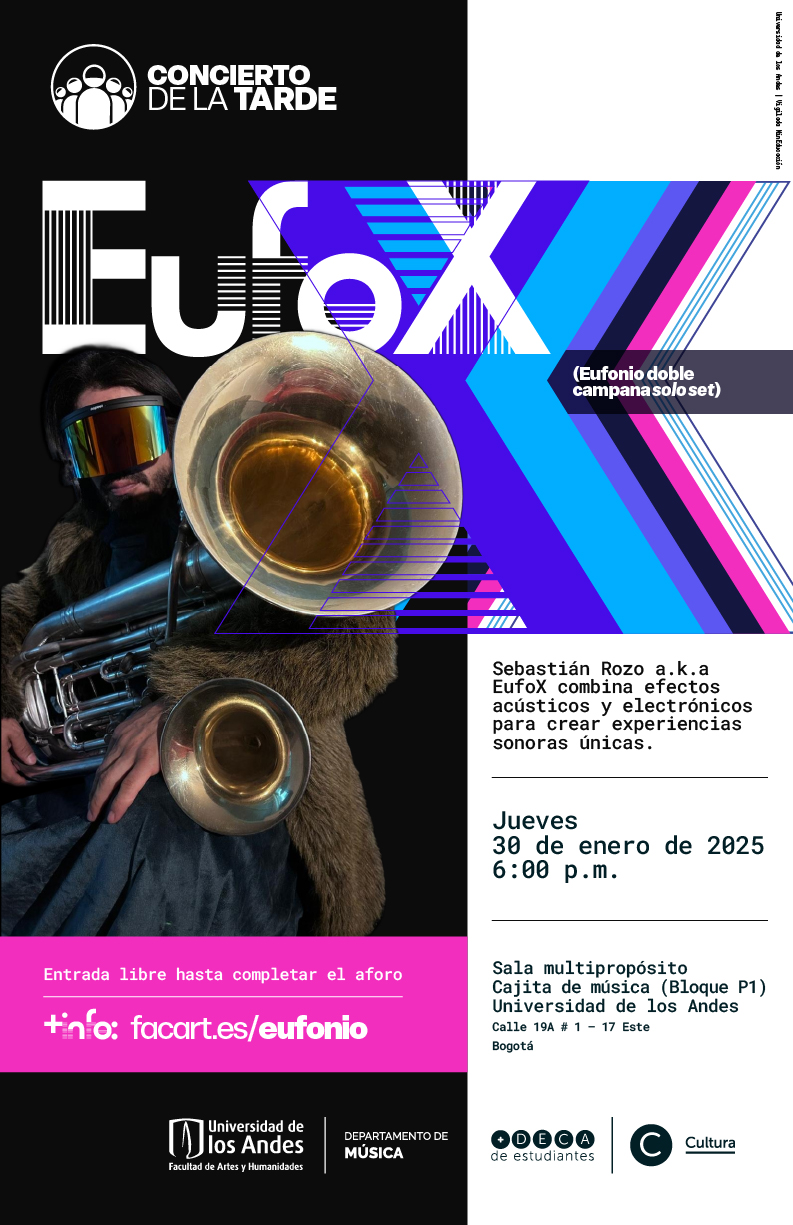 Concierto del Tarde: EuFoX (Eufonio), jueves 30 de enero a las 6:00 p.m. en la Cajita de música, Universidad de los Andes