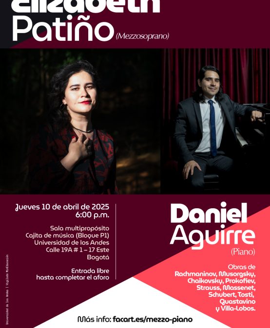 Concierto de la Tarde: Elizabeth Patiño y Daniel Aguirre, jueves 10 de abril de 2025 a las 6:00 p.m. en la Cajita de música