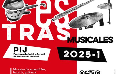 Muestras musicales del Programa Infantil y Juvenil: ensambles, batería, bajo, guitarra y técnica vocal en 2025-1