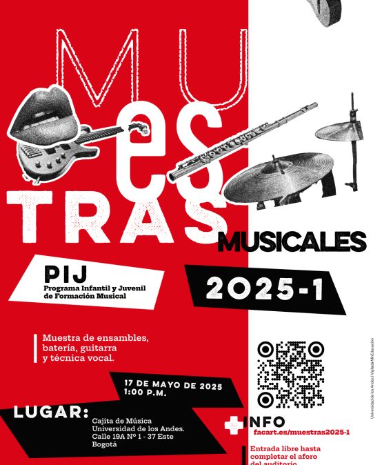 Muestras musicales del Programa Infantil y Juvenil: ensambles, batería, bajo, guitarra y técnica vocal en 2025-1