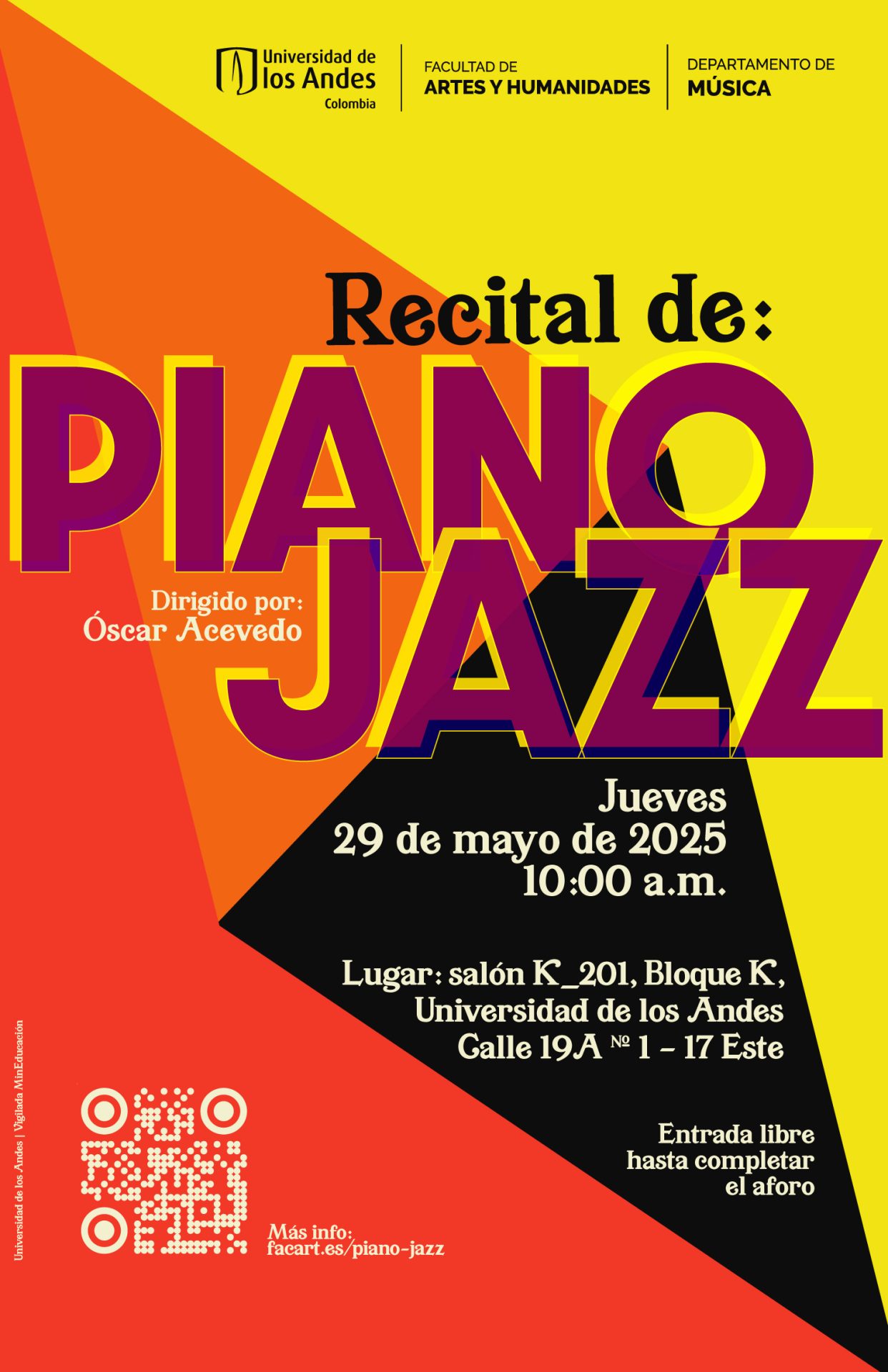 Jueves 29 de mayo de 2025 a las 10:00 a.m. en el salón K1_202, Bloque K, Universidad de los Andes