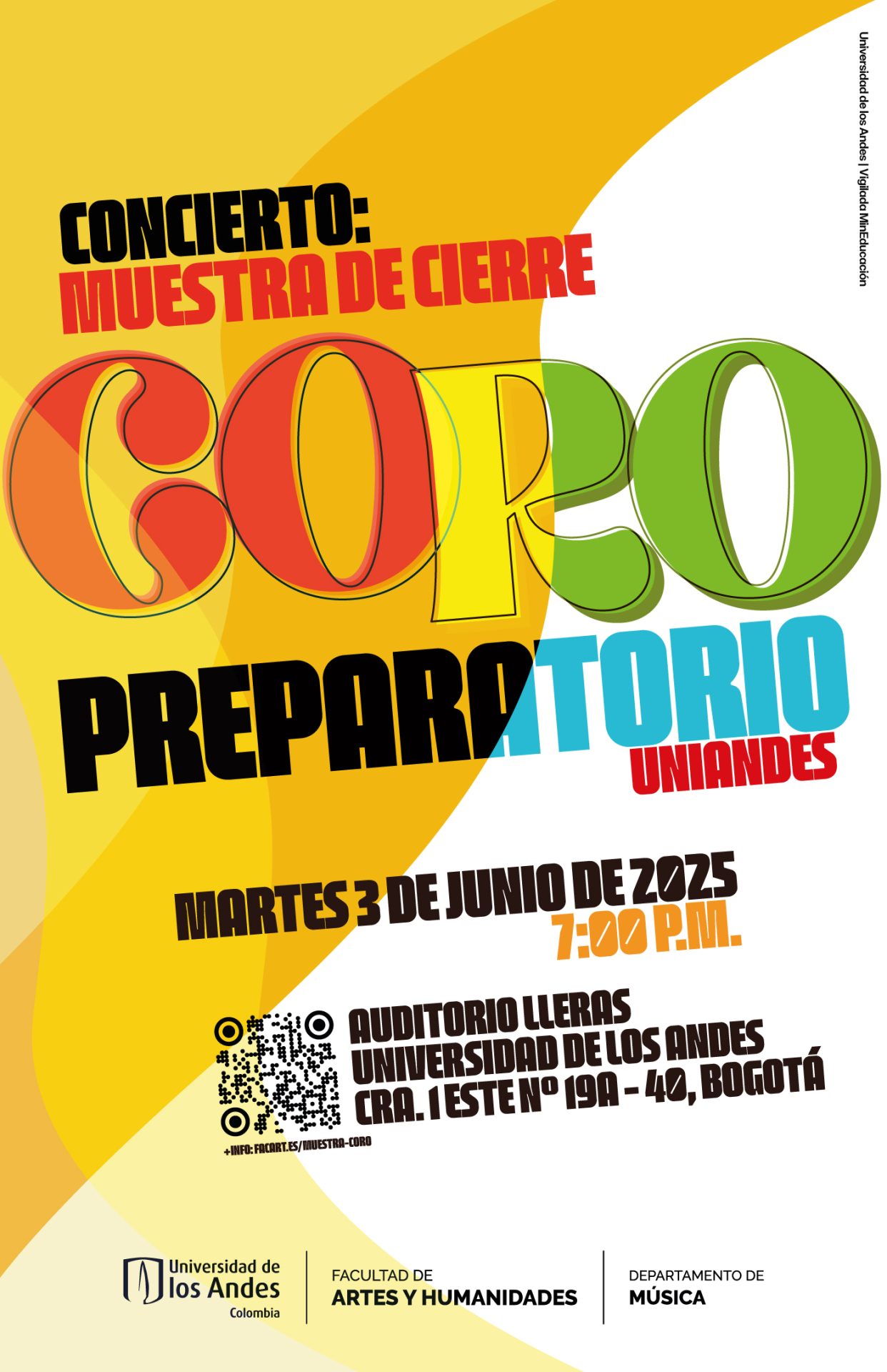 Martes 3 de junio de 2025 a las 7:00 p.m. en el Auditorio Lleras, Universidad de los Andes