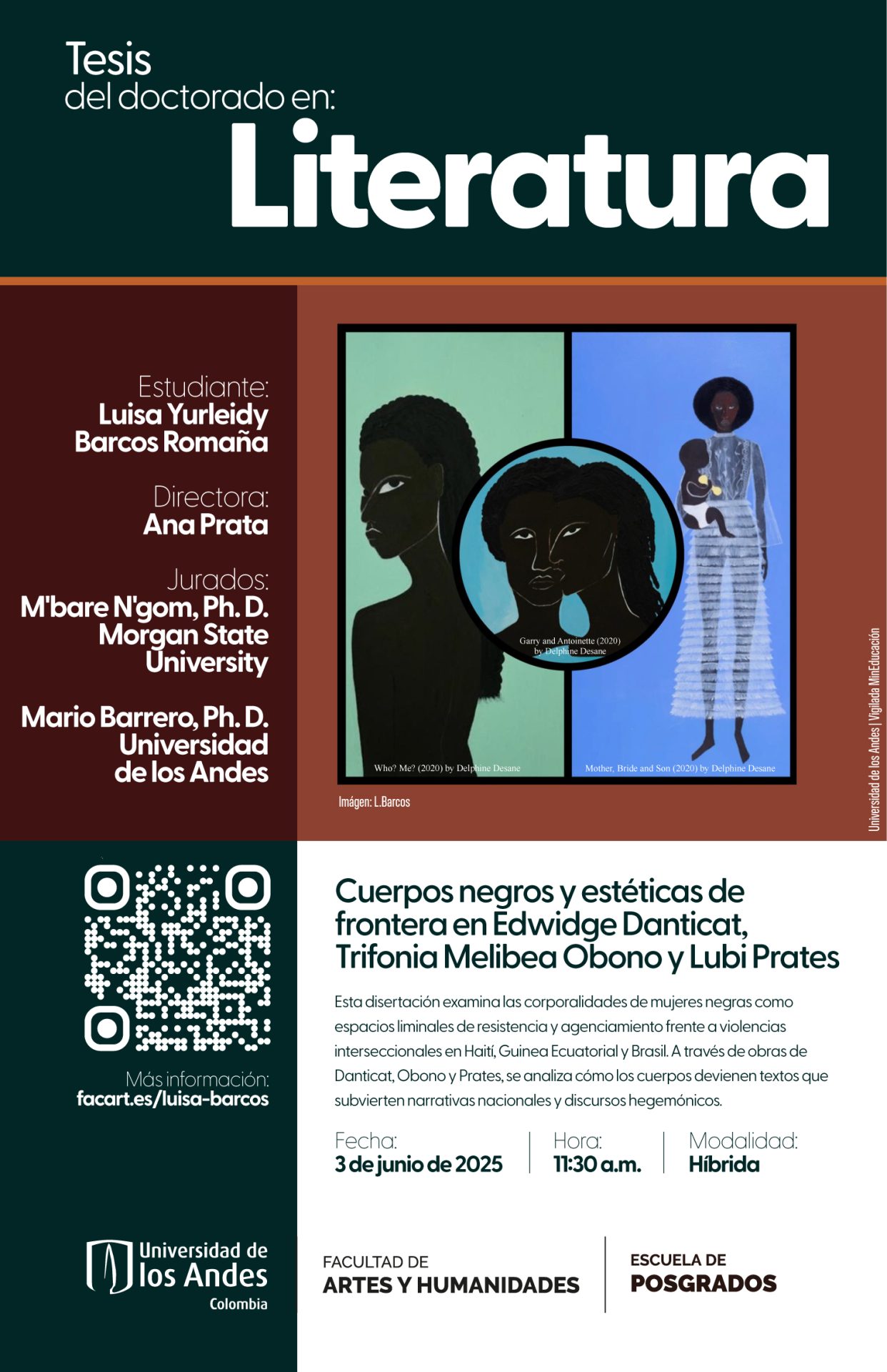 Esta disertación analiza las corporalidades de las mujeres negras como espacios fronterizos y liminales, atravesados por la intersección de múltiples violencias de género, sexuales, raciales y discursivas.