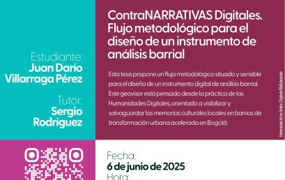 Sustentación de tesis de maestría: ContraNARRATIVAS Digitales. Flujo metodológico para el diseño de un instrumento de análisis barrial