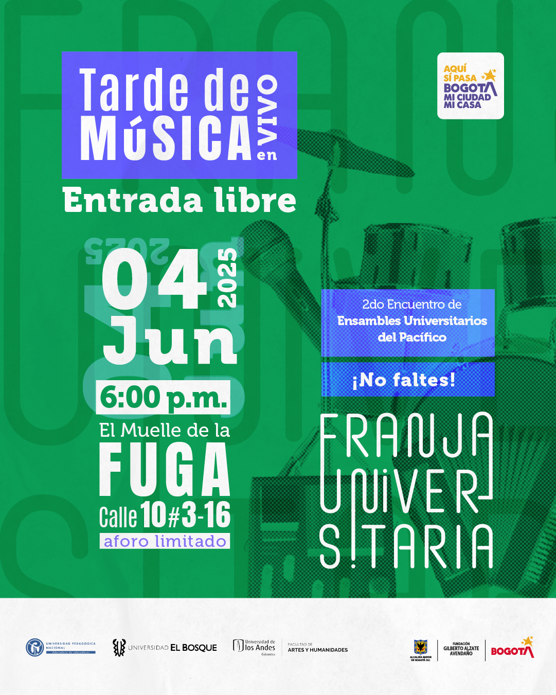 Miércoles 4 de junio de 2025 a las 6:00 p.m. en 'El Muelle' de la Fundación Gilberto Alzate Avendaño