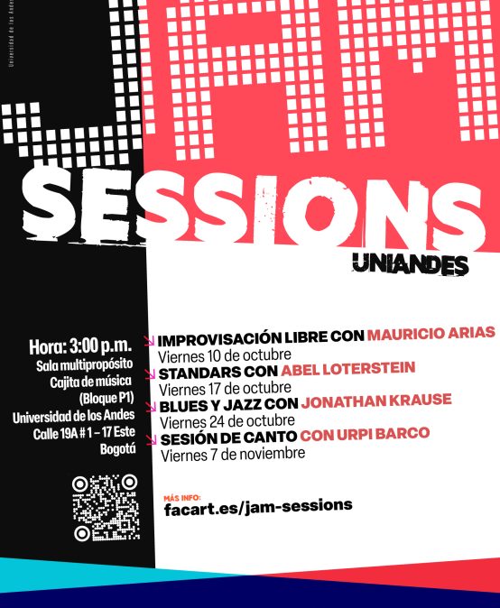 Cuatro oportunidades para explorar la interpretación y la improvisación desde diferentes perspectivas. Los estudiantes podrán tocar en cada sesión para profundizar en la práctica del jazz, la Improvisación libre, el canto y el acompañamiento de cantantes y solistas con repertorios diversos y espontáneos. 