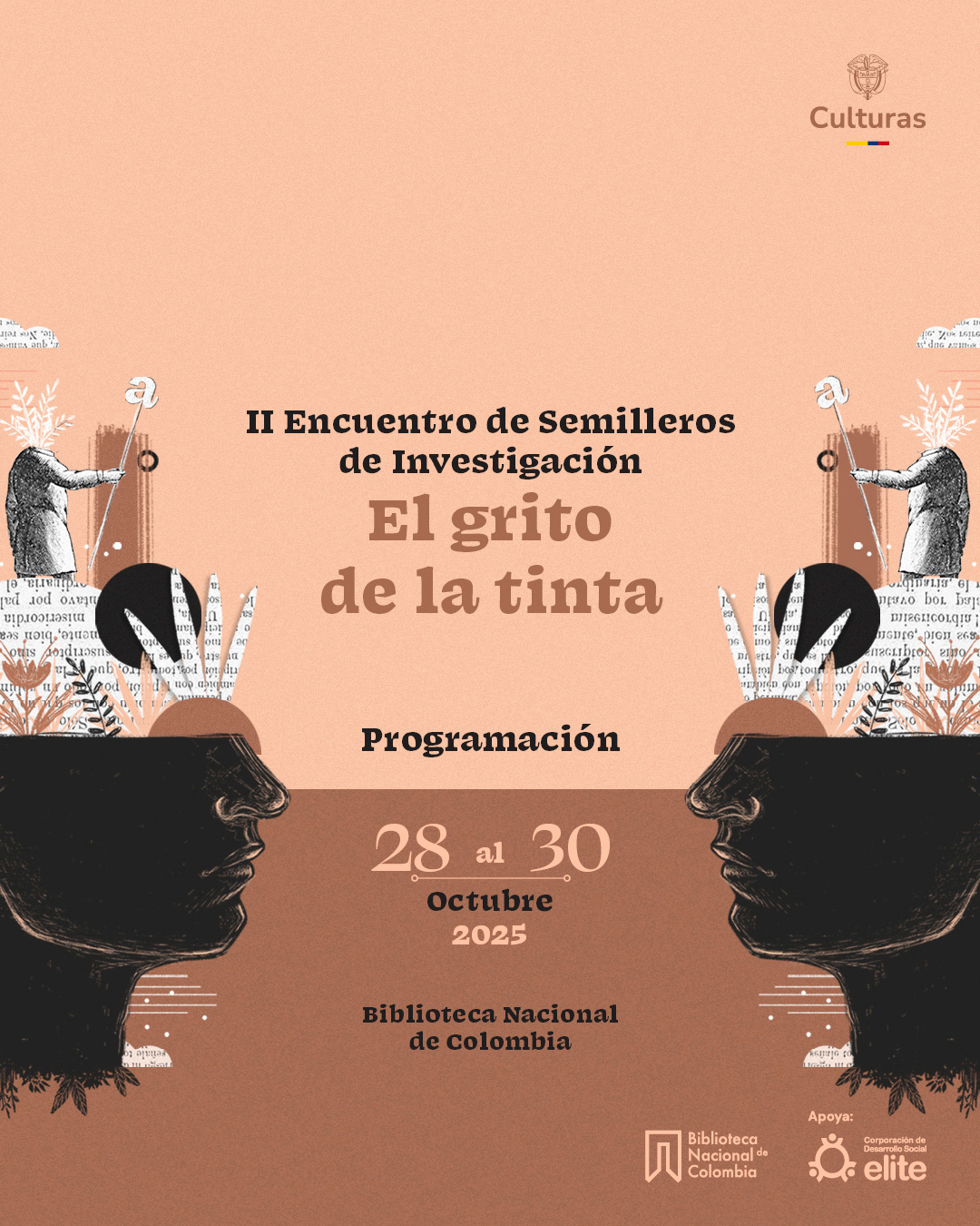 Jueves 30 de octubre de 2025 a las 2:00 p.m. en la Biblioteca Nacional de Colombia