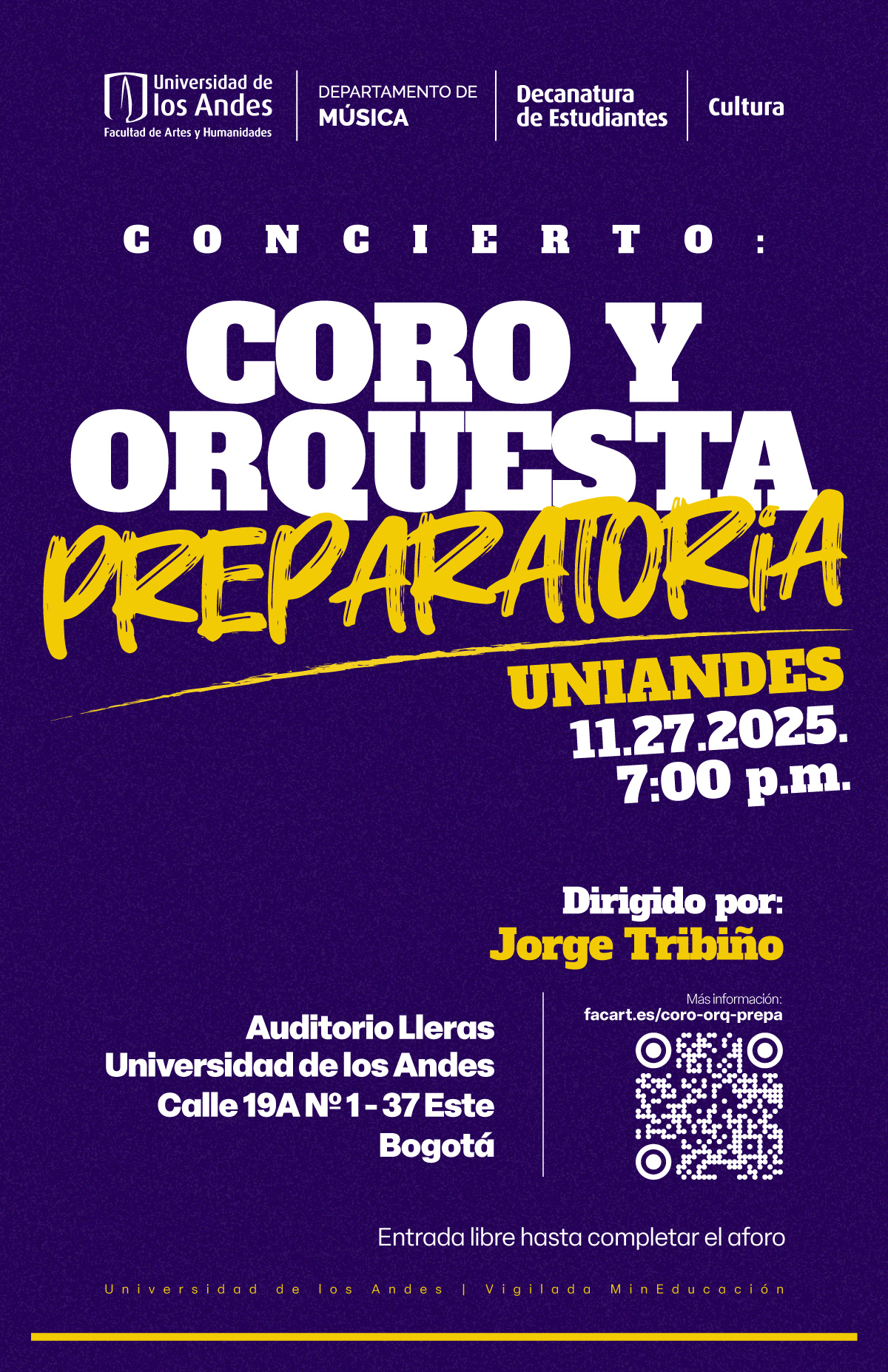 Auditorio Lleras, Universidad de los Andes (calle 19 A # 1 - 37)