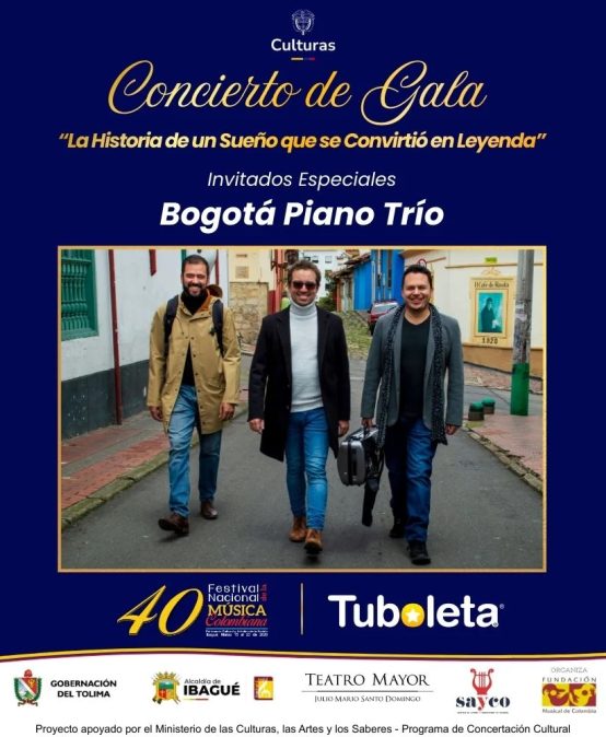 Bogotá Piano Trío participa en el concierto de gala del Festival de Música Colombiana 2026